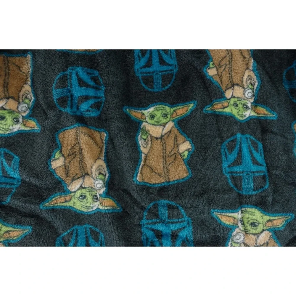 Star Wars Youth Size 6 Blue Baby Yoda Cozy Fleece Hooded Belted Robe NWT